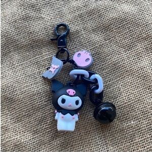 Hello kitty & Friends Kuromi Key Ring Bell Key Chain Key Fob Purse Fob New